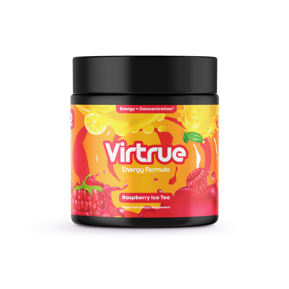 Raspberry Iced Tea Pre-Workout Energy Powder + Focus Boost & Hydration | Sugar Free