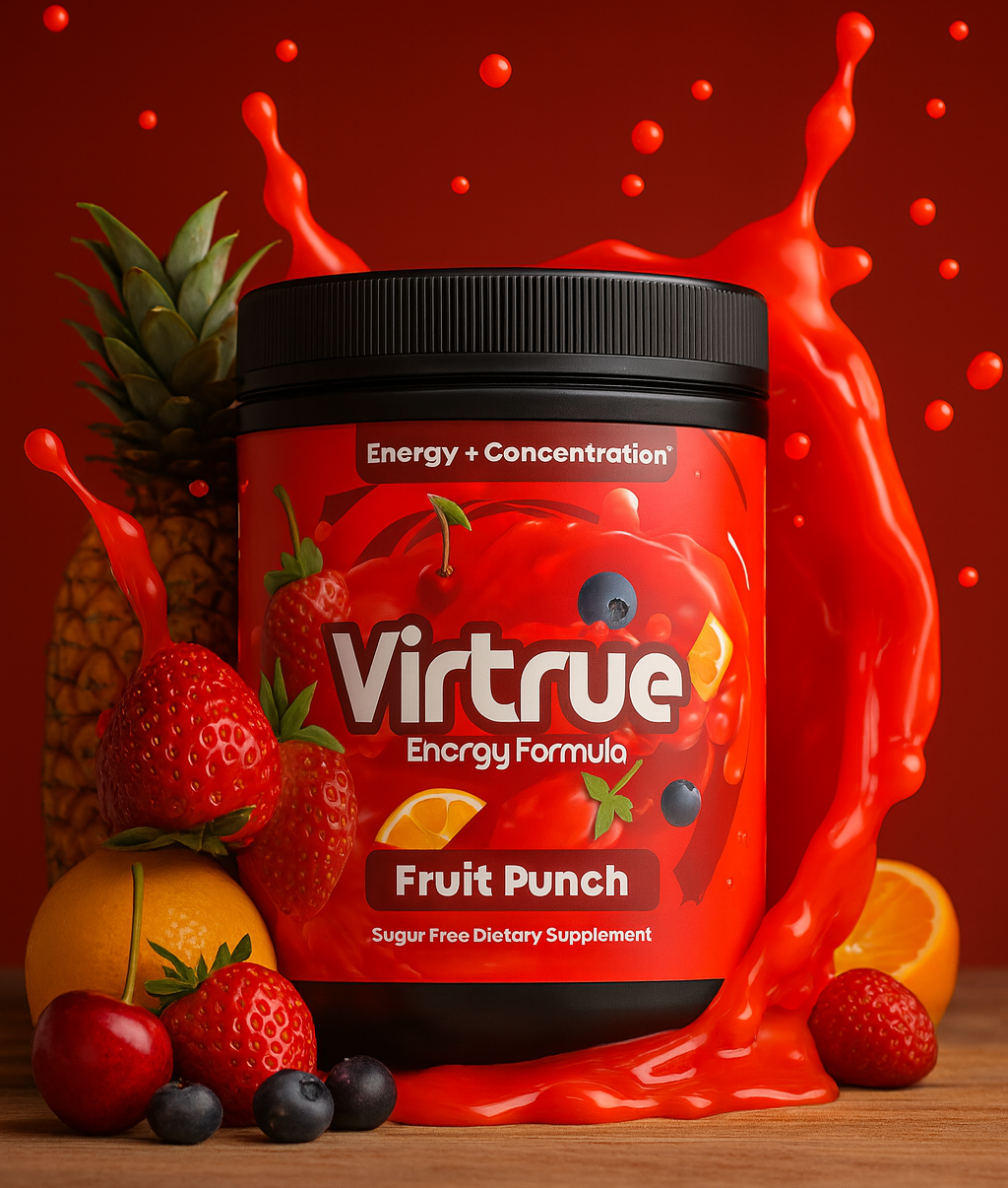 Fruit Punch Pre-Workout Energy Powder + Focus Boost & Hydration | Sugar Free