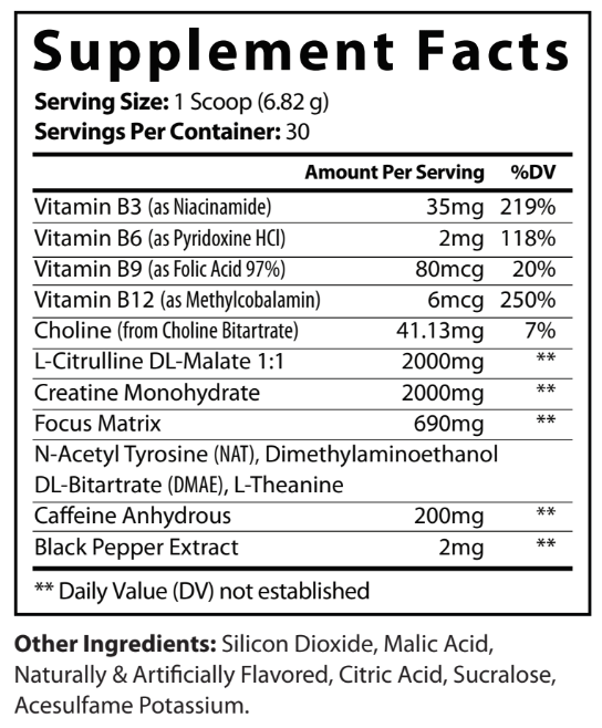 Fruit Punch Pre-Workout Energy Powder + Focus Boost & Hydration | Sugar Free