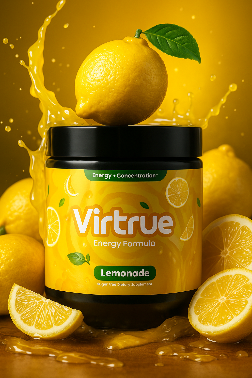 Lemonade Pre-Workout Energy Powder + Focus Boost & Hydration | Sugar Free