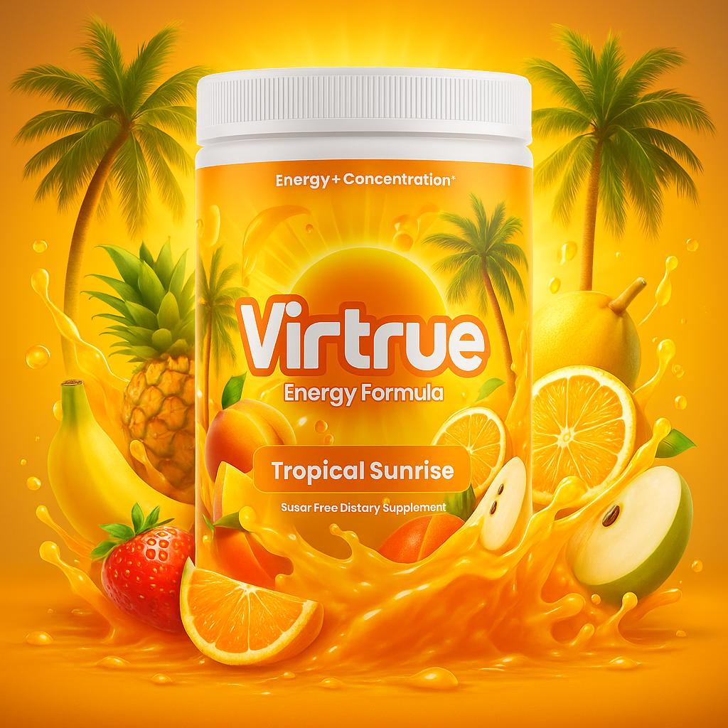 Tropical Sunrise Pre-Workout Energy Powder + Focus Boost & Hydration | Sugar Free