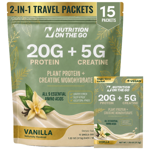 2-in-1 Vegan Protein + Creatine Travel Packets